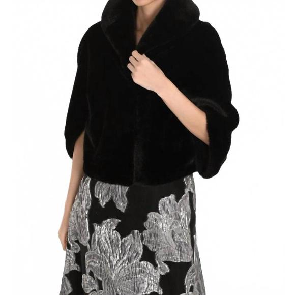 NEW FRANK LYMAN faux fur jacket in black
